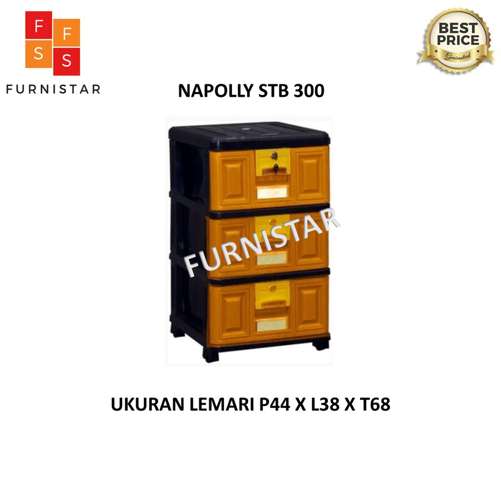 CARGO - LEMARI PLASTIK LACI NAPOLLY STB 300 3SUSUN KUNCI
