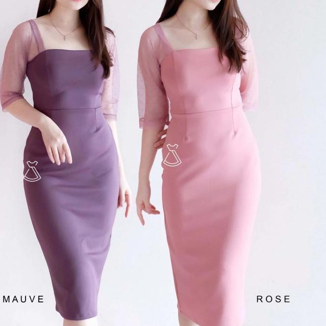 Dress Wanita Dress Pesta Wanita RATIH DRESS Bahan SCUBA Premium Adem