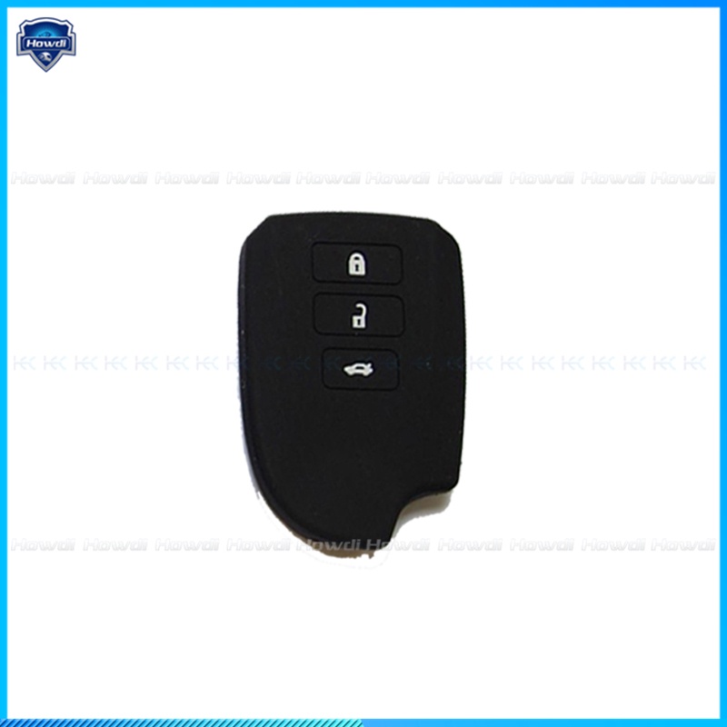 Cover Kunci Remote Mobil Keyless Bahan Silikon Dengan Gantungan Kunci Kulit Untuk Toyota Vios