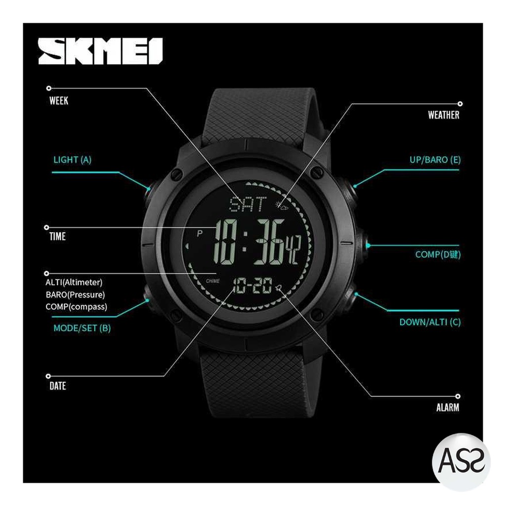 ASS Shop - SKMEI Jam Tangan Digital Sporty Pria Pedometer Calorie Compass - 1427