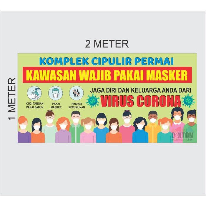 Banner Spanduk Covid Corona Kawasan Area Wajib Masker 1245913