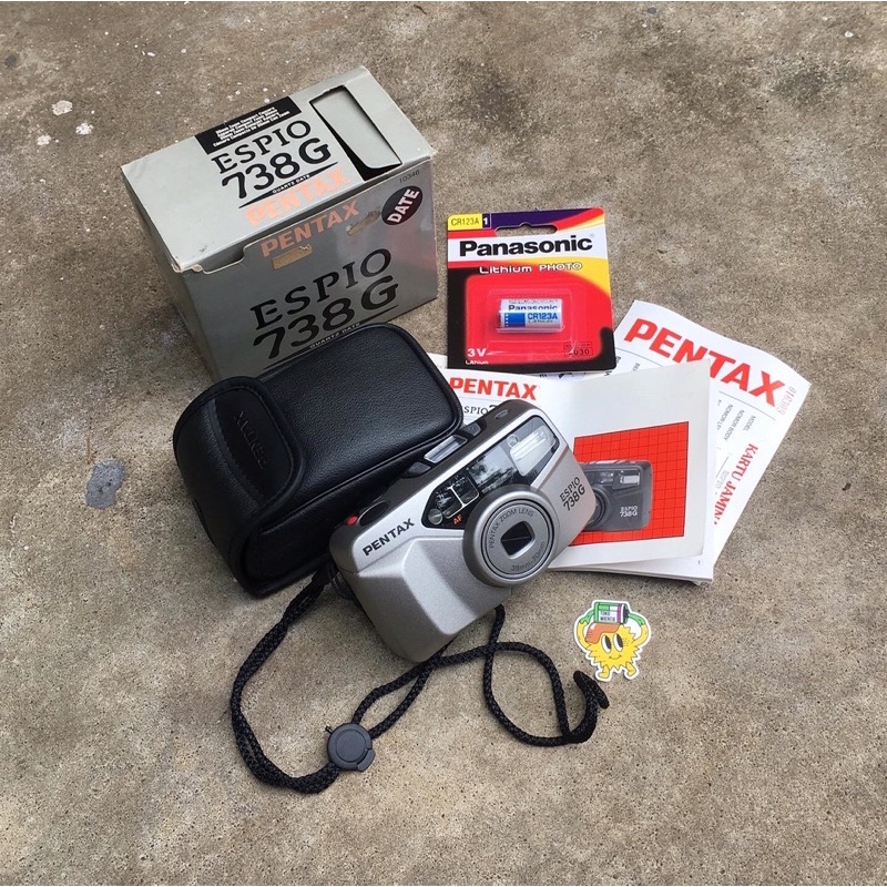 kamera analog 35mm PENTAX ESPIO 738G new old stock mulus normal bonus baterai + stiker