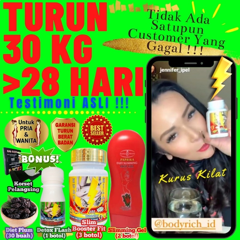 KURUS KILAT Paket TURUN 5-25KG SLIM BOOST Pelangsing Ampuh Penurun Berat Badan No Herballife Obat Diet Herbal