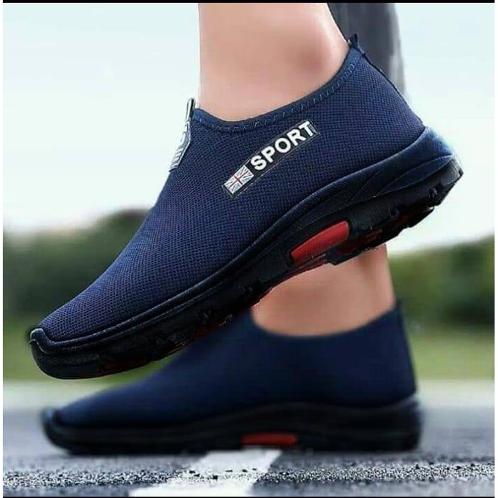 8.8 BIG SALE [cod] Sepatu Pria Slip-On Casual Kasual Selop En-Sport tanpa tali