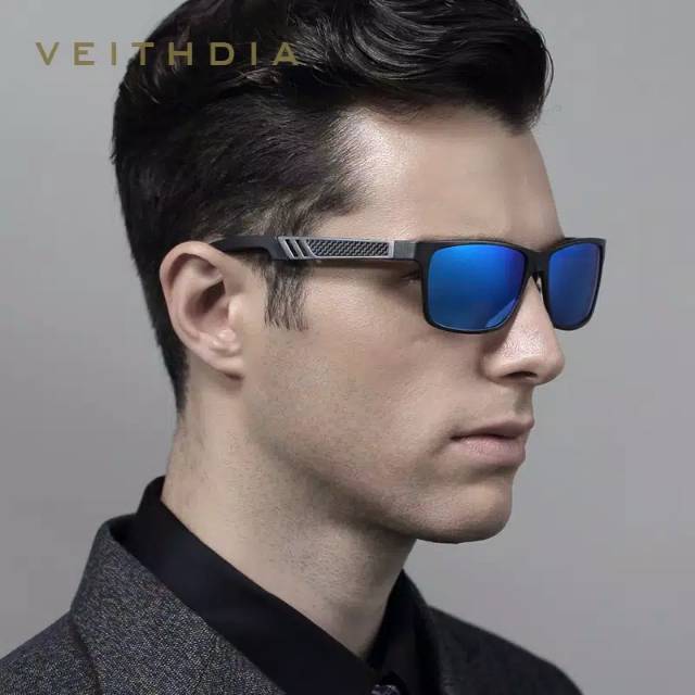 ORIGINAL VEITHDIA - Kacamata Pria Sunglass Polaroid Aluminium Alloy
