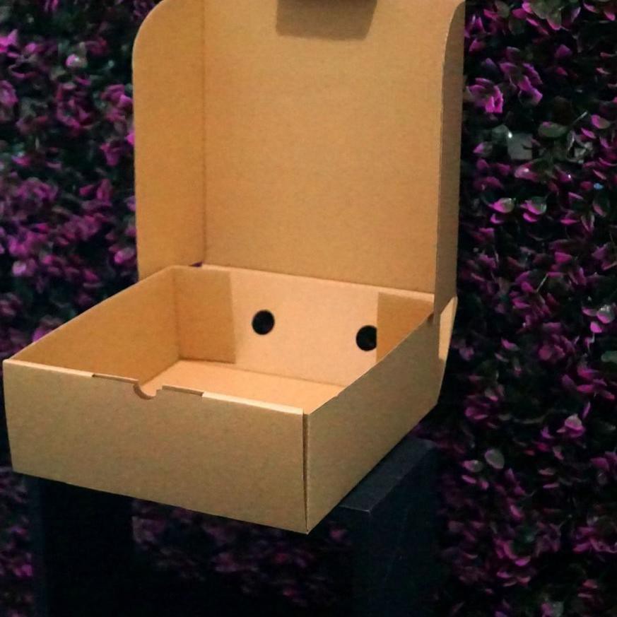 

0GF★ Kotak Packaging Polos Tinggi 25 x 25 x 12 cm - Pizza Box - Bentuk Kotak Barang Bagus