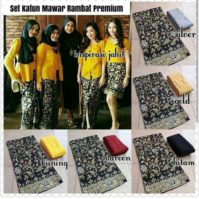 Set kain batik dan kebaya brokat