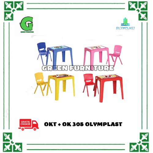 (gojek) kursi meja belajar anak olymplast OKT + OK 305 kursi meja plastik kursi paud tk paket meja + kursi anak