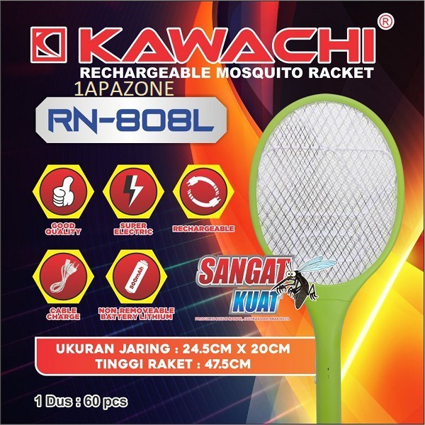 Raket Nyamuk Kawachi RN-808L rechargeable mosquito cas rn 808l