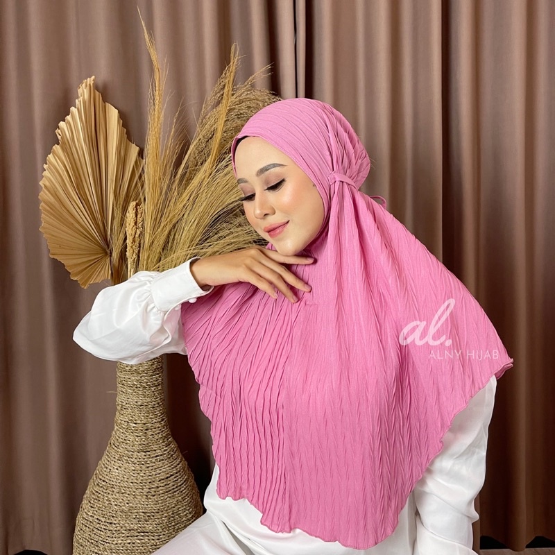 Alny Hijab - Bergo Maryam Diamond Plisket Padi Full Instant Premium