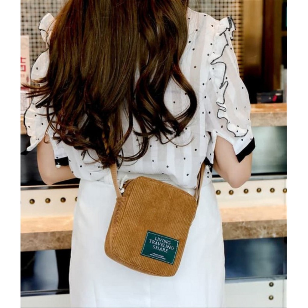 TAS SELEMPANG WANITA IMPORT SLING BAG MINI KOREA STYLE CASUAL SANTAI CANTIK LUCU WARNA PINK MERAH