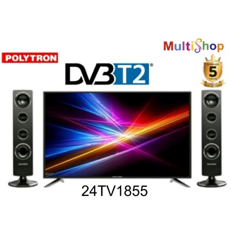 TV Led polytron Pld 24t8511 tower speaker garansi layar 5thn