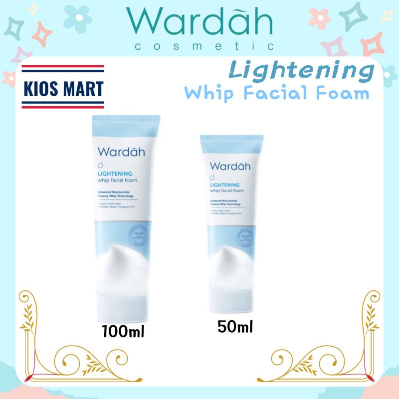 Wardah Lightening Whip Facial Foam 50ml &amp; 100ml | Pembersih Wajah Kulit Berminyak