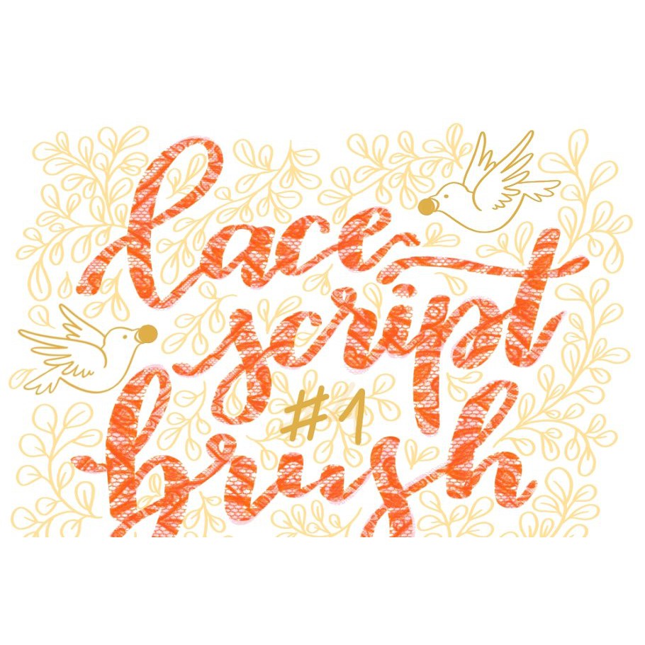 Procreate Brush - Lace Lettering Brushes by Wonderbox