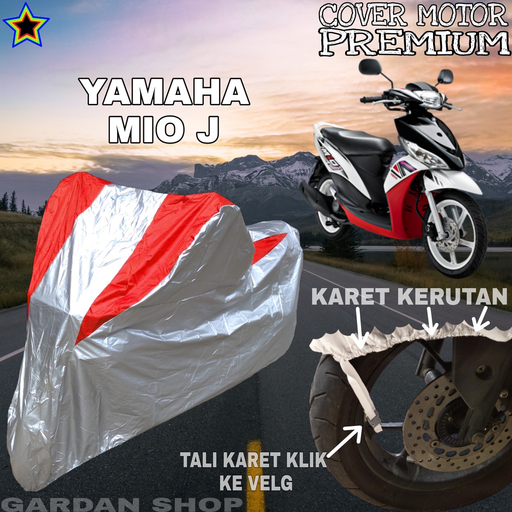 Sarung Motor YAMAHA MIO J Silver MERAH Body Cover Penutup Motor Yamaha Mio J PREMIUM