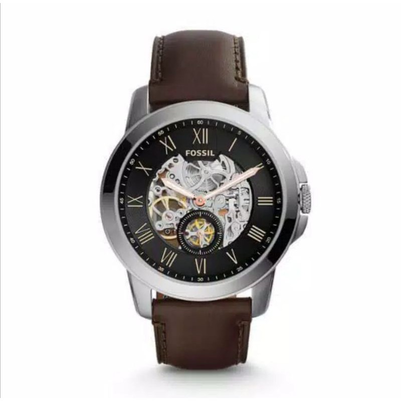 Jam Tangan Fossil ME3095 Pria Automatic Black Dial Brown Original