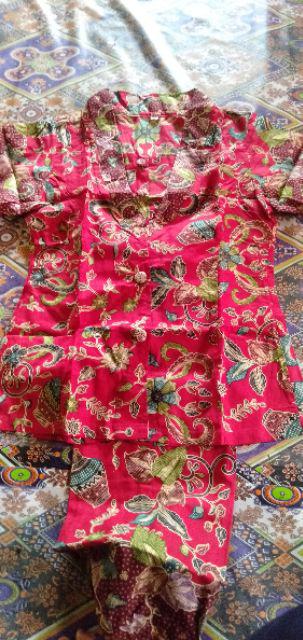 Qnunbatik Sarimbit/couple Batik Rok N Blus Alena Gentong Merah