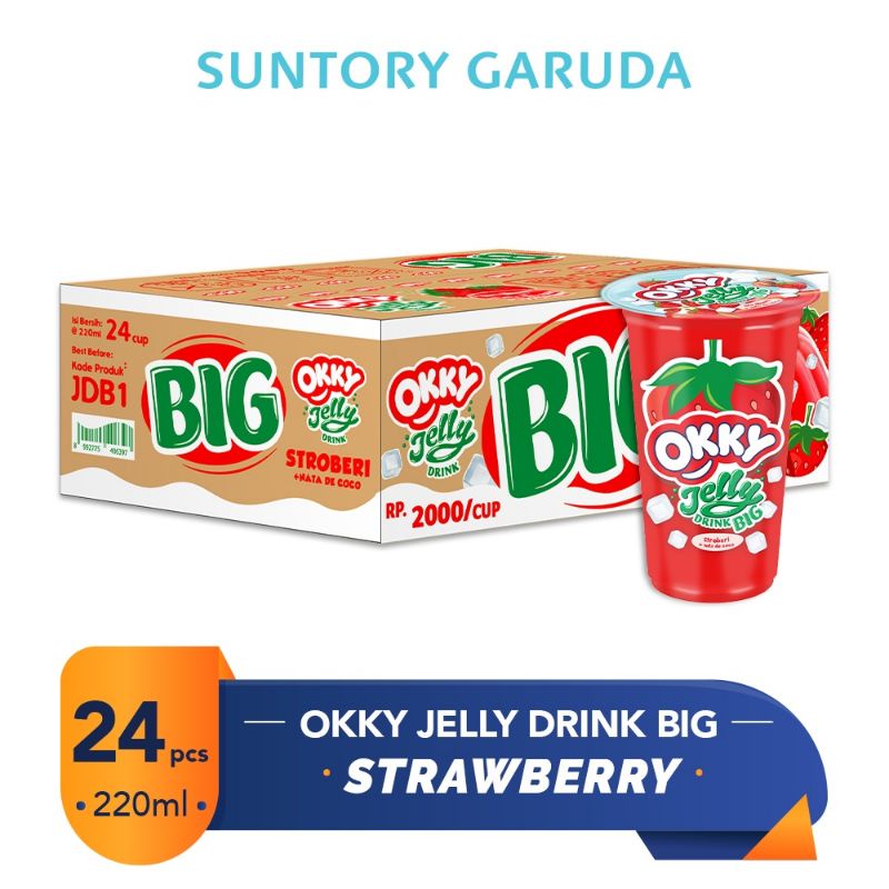 [BALIKPAPAN] Okky Jelly Drink BIG Stroberi 150ML (1 Dus)