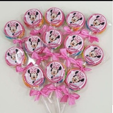 

Minnie Mouse Pink Permen Lolipop Ultah isi 12pc
