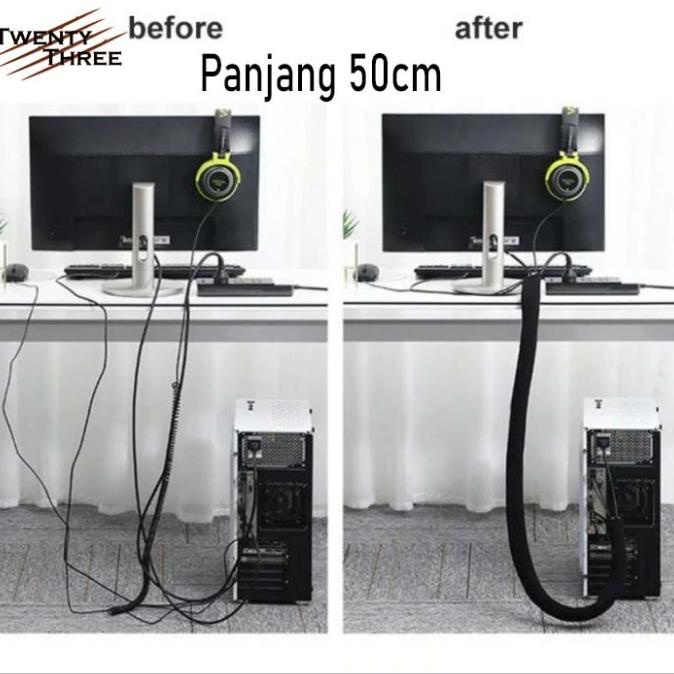 

Ready Pembungkus Kabel Zip Perapih Cable Manajemen Sleeve Resleting Zip Berkualitas