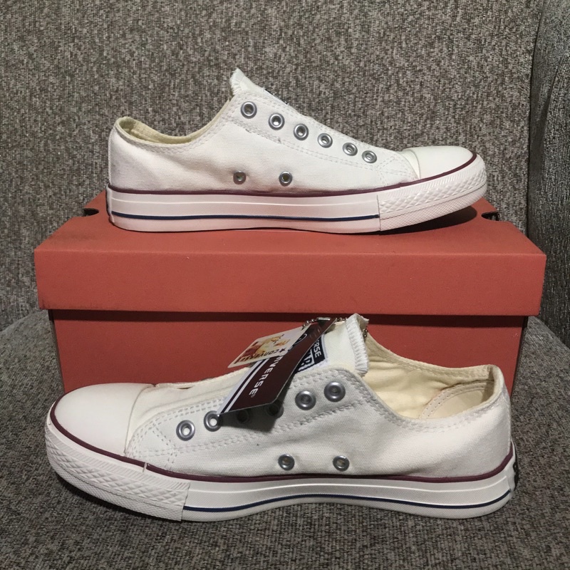 converse cream slip on