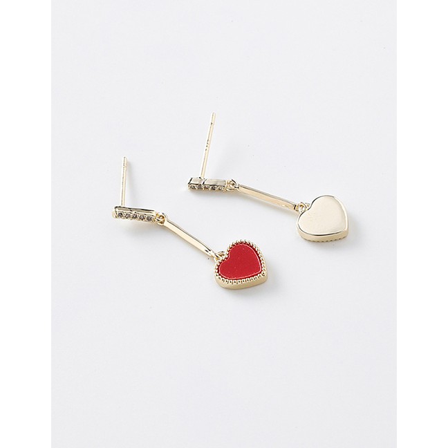 LRC Anting Tusuk Fashion 925 Silver Pin Zircon Word Love Earrings D28123