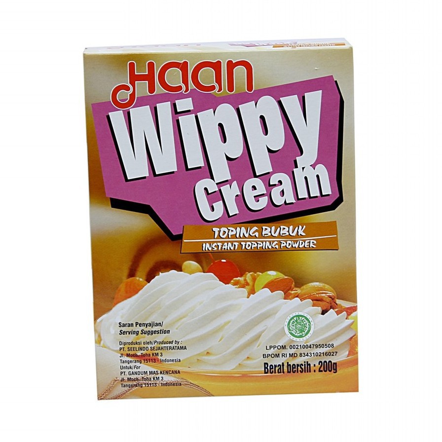 

promo Haan wippy cream 200gr bahan kue