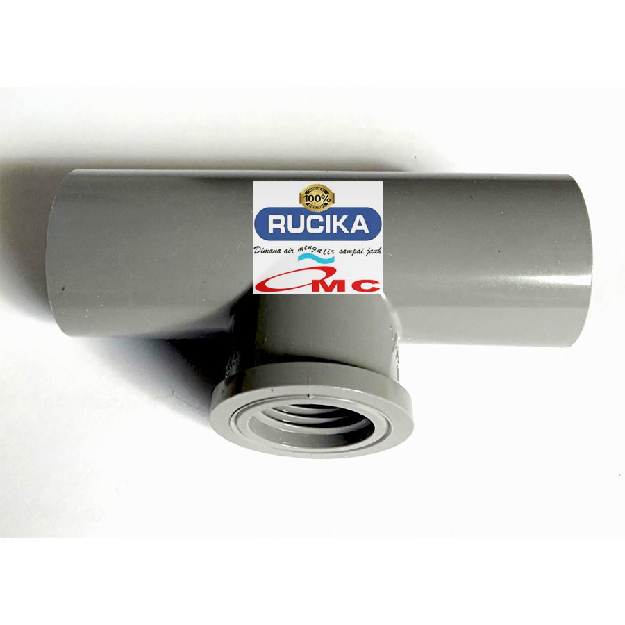 Sambungan Pipa Pralon Fitting Drat Dalam Faucet Tee T 1/2 X 3/4 RUCIKA