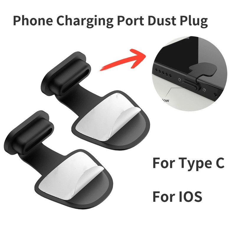 2 Pcs Cover Pelindung Port Charging Usb Type C Bahan Silikon Anti Debu