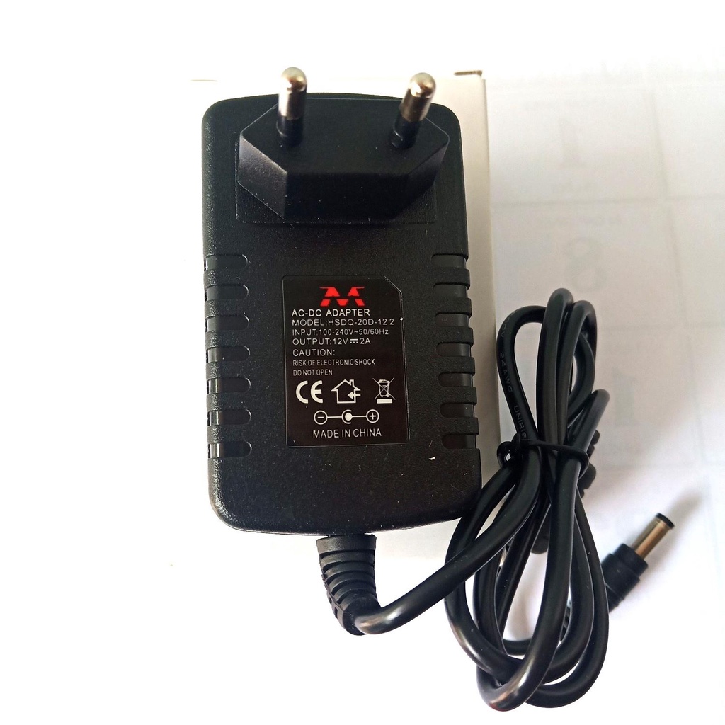 Adaptor 12V 2A Murni Merk M 12 Volt 2 Amper Pompa DC DVR LED CCTV