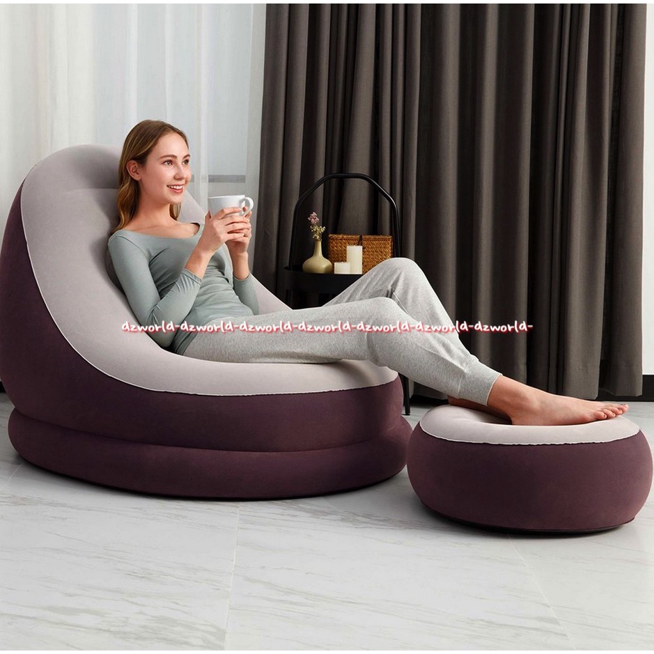 Bestway Comfort Cruiser lounger Kursi Malas Santai Sofa Bludru Tatakan Kaki Inflatable Chair