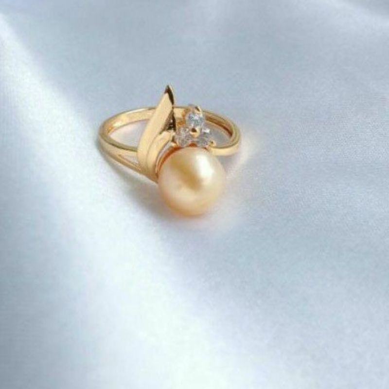 cincin mutiara laut asli lombok cincin rhodium mutiara laut asli