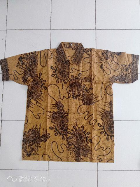 Kemeja Batik Lengan Panjang 021 Risna Batik Hrb0626 Hem Batik Murah Seno Sogan Bakung Padi Manggar