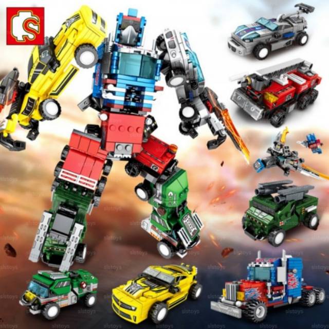 Bricks Robot Transformers Autobot 6 in 1 Lego Compatible