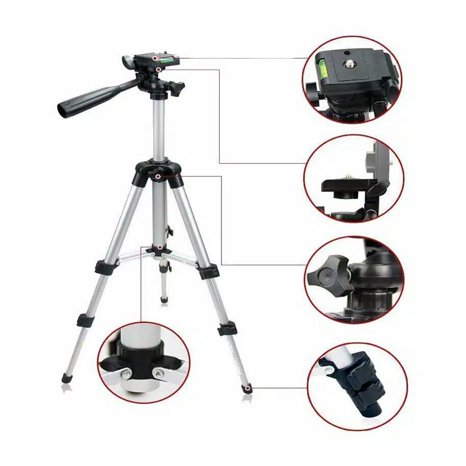 (JC) TRIPOD 1 METER HOLDER U WEIFENG WT 3110A FULL SILVER -3120A FULL BLACK PRODUK KITA SESUAI DI GAMBAR