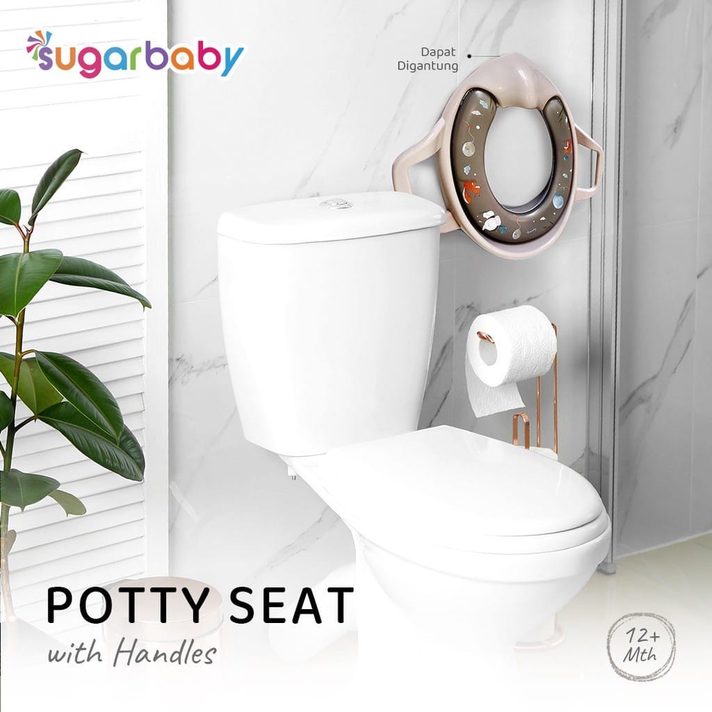 Sugar Baby Potty Seat Toilet Training With Handles &amp; Splash Guard / Dudukan Toilet Anak