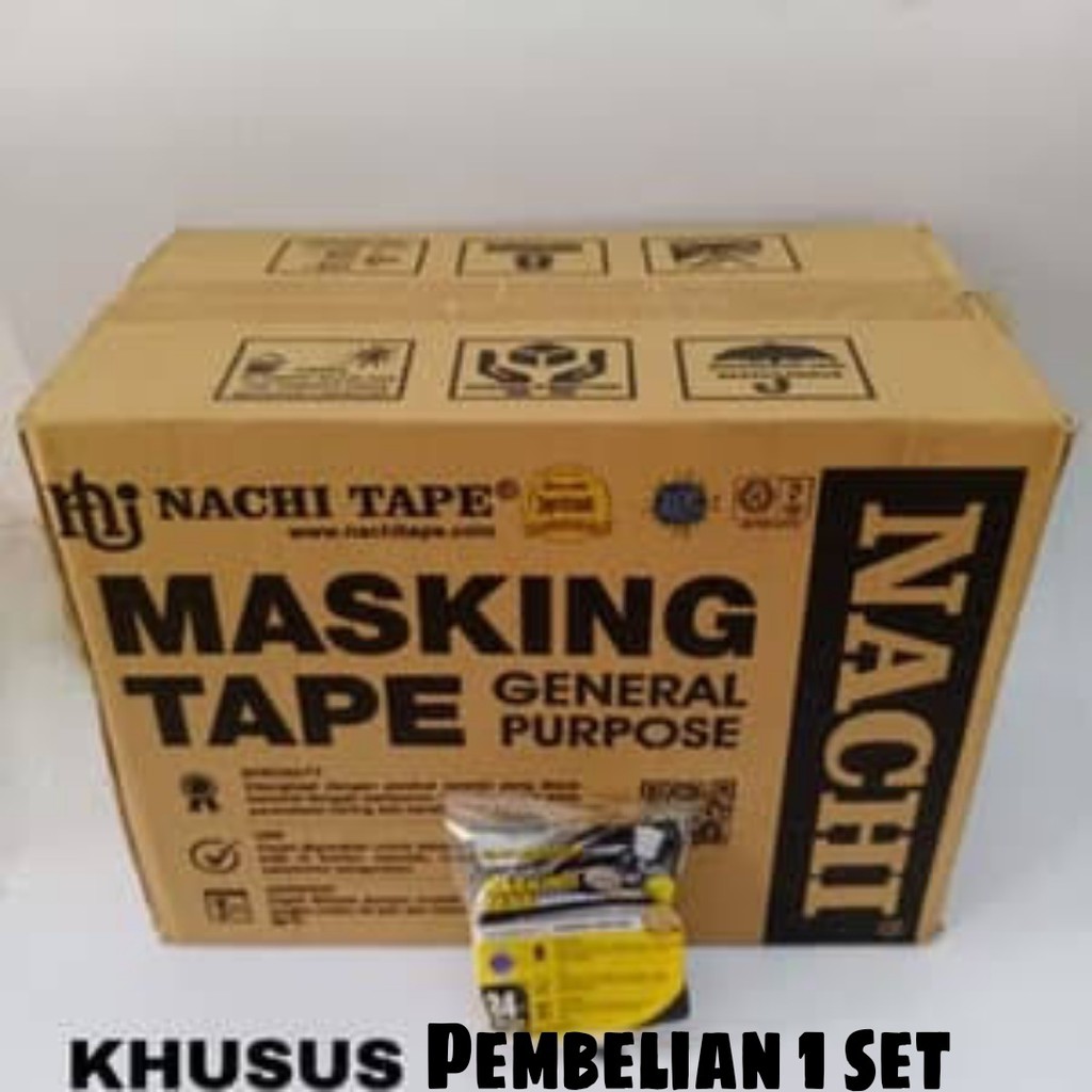 Jual Masking Tape Nachi 24mm x 20 Y Khusus pembelian Per Dus /Lakban