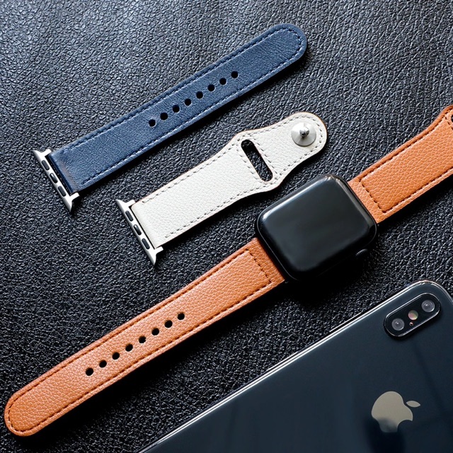 Strap single tour apple watch iwatch series 7 6 5 4 3 SE 41mm 45mm kulit pin iwo 8 9 42mm 38mm 40 genuine leather kulit premium tali jam