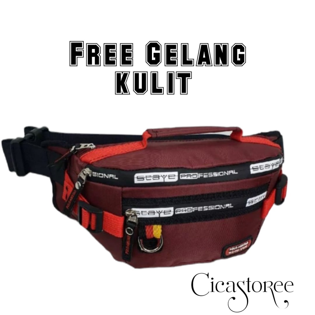 Terlaris Di Tas Pria Dan Wanita / Tas Waistbag Tas Pinggang Slempang Pria Selempang Distro Westbag Kasual Keren Tas Bahu Free Gelang Tanggan Kulit Keren