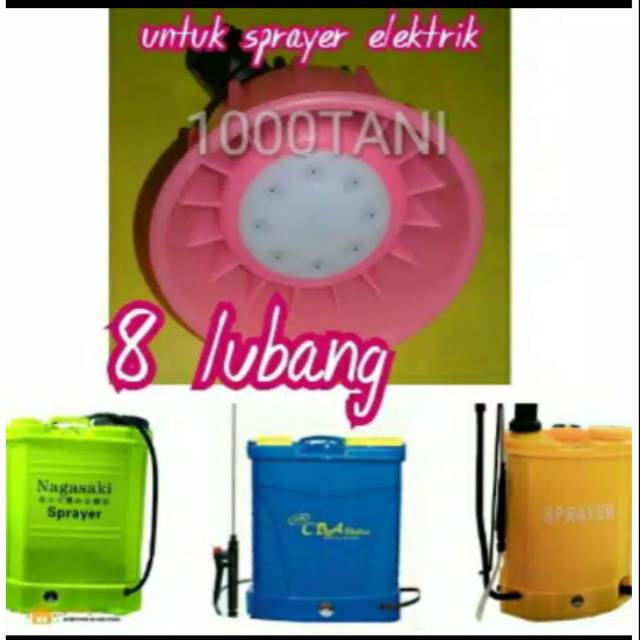 Nosel Spuyer elektrik lubang 8 corong