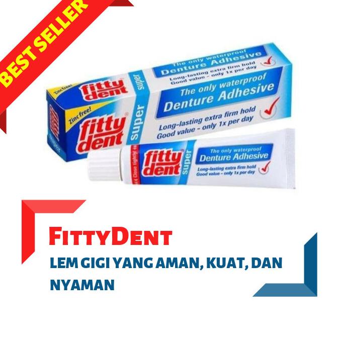 Lem Gigi Palsu Super Kuat Fittydent 40Gr