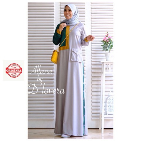 Maxi Dress Muslimah Busui Patchwork Allana Dress by d'Lovera