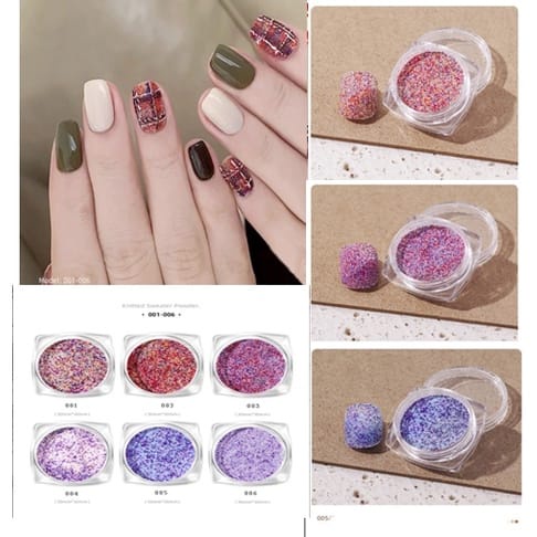 Bubuk glitter Multicolor rainbow + wadah Untuk Nail art/Manicure Diy