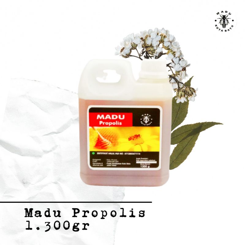 

Madu Asli Murni 2in1 Propolis (madu,propolis) Jerigen 1.300g