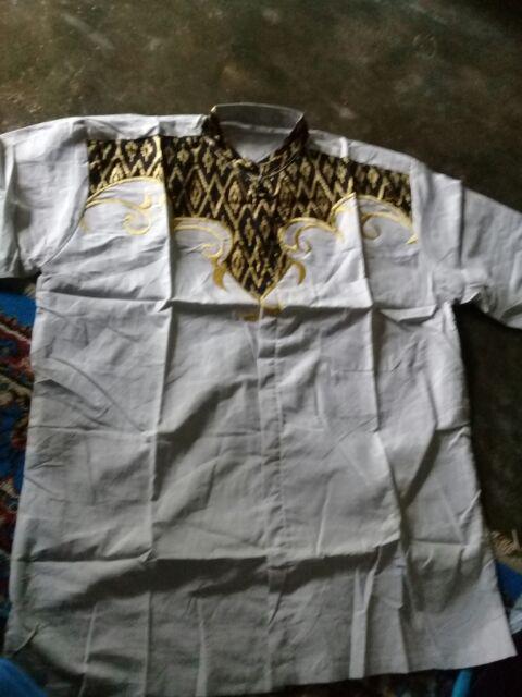 Terbaru.. Hem Eksport Batik Pria Kerja Kantor Slimfit / Baju Cowok Modern Printing Casual Kekinian