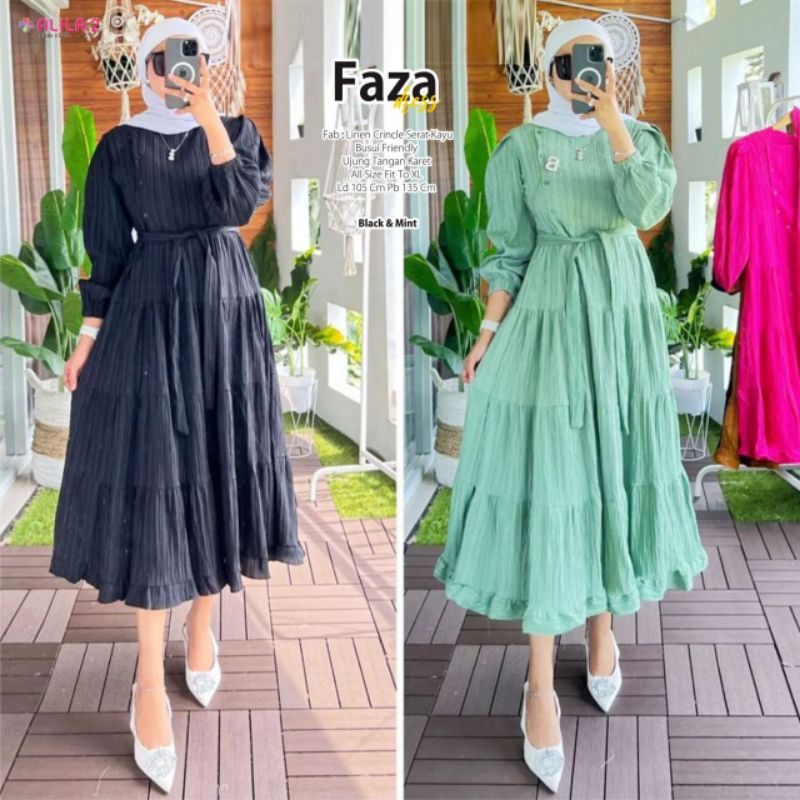 FAZA CRINCLE MIDI DRESS ORI BY ALILA HIJAB