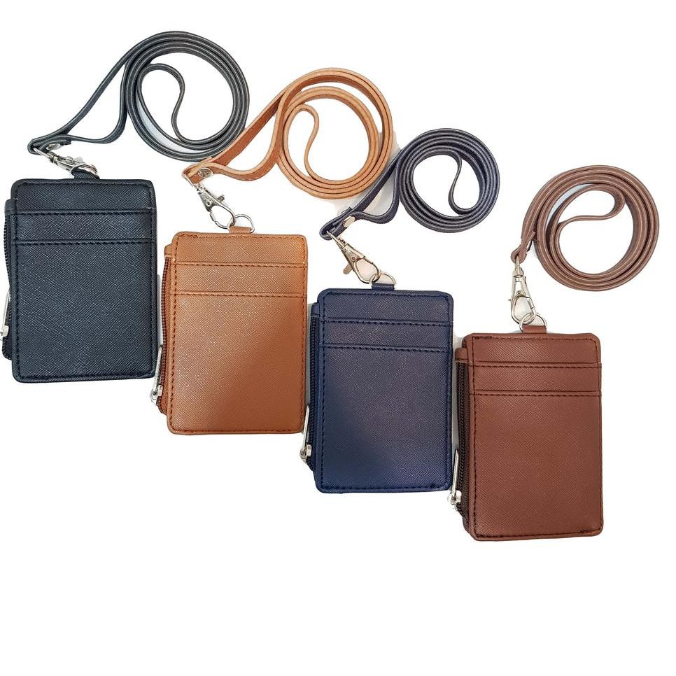 

Harga Bersahabat..Lanyard Resleting Name Tag Seleting ID Card Holder Zipper Kulit Termurah PU Leathe