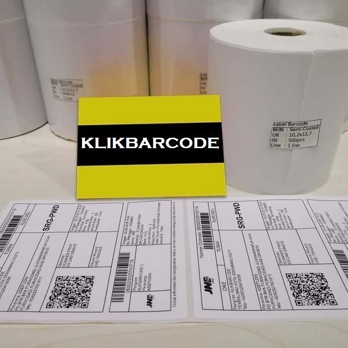 

LABEL BARCODE 102 * 127 mm 1 LINE GAP CORE 1 Inch LABEL STANDARD JNE