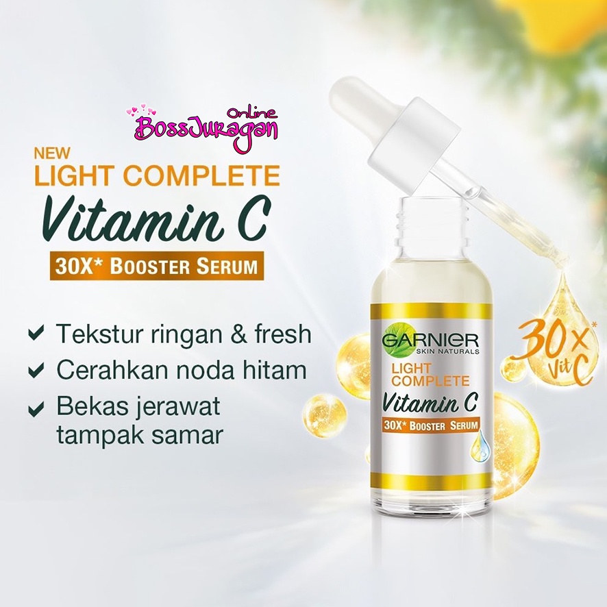 (BOSS) GARNIER 30X Booster Serum Light Complete Vitamin C | Sakura White Hyaluron 15ml/30ml