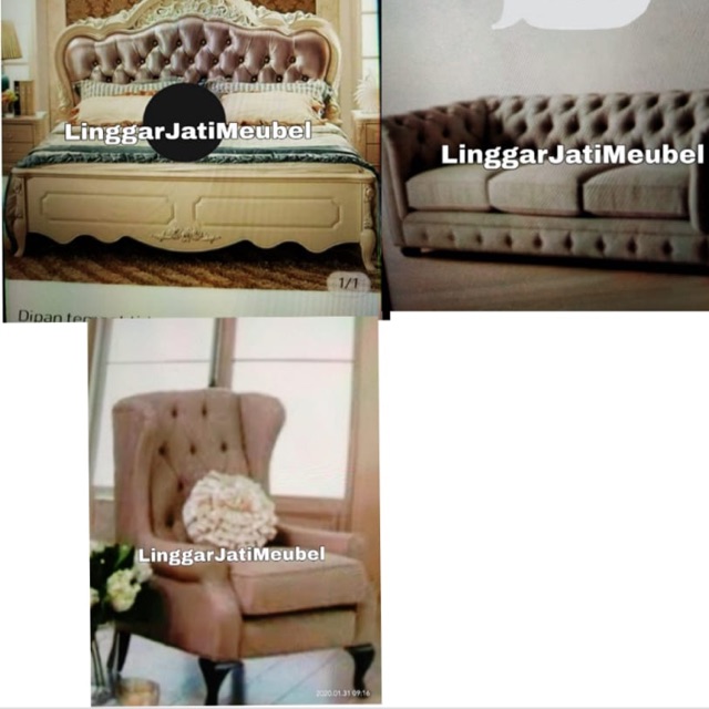 Termurah set Dipan + sofa Wing Chester+ Sofa Chester 3 dudukan